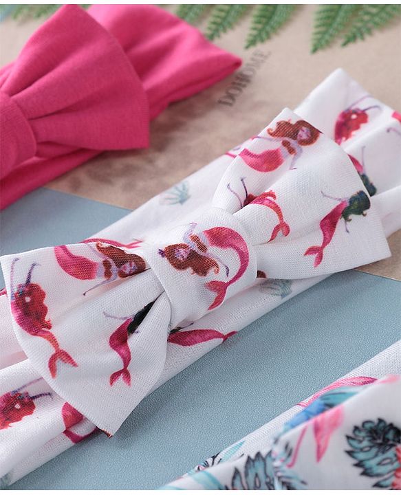Babyhug Free Size Headbands  with Bow Applique Pack of 3 - Multicolour