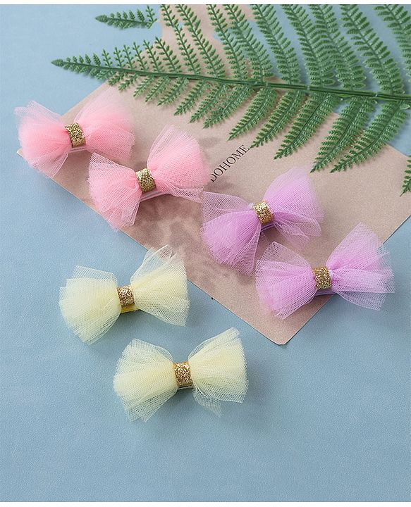 Babyhug Bow & Butterfly Clips -Multicolor