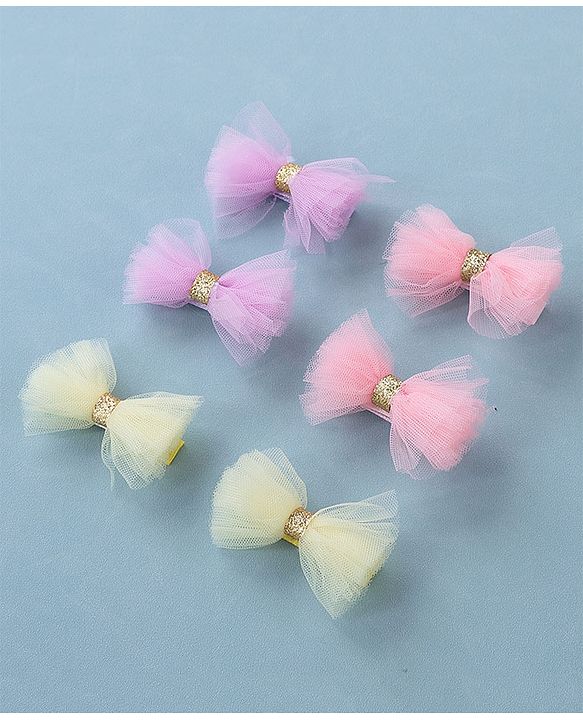 Babyhug Bow & Butterfly Clips -Multicolor