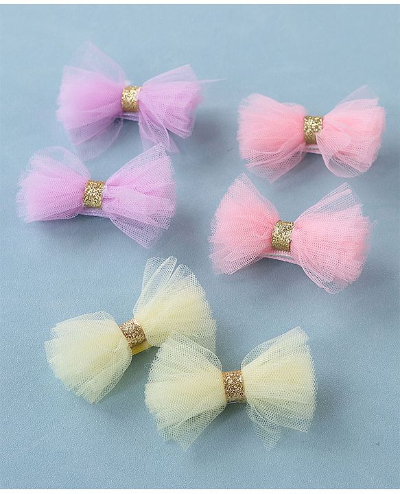 Babyhug Bow & Butterfly Clips -Multicolor