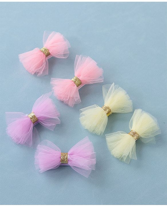 Babyhug Bow & Butterfly Clips -Multicolor
