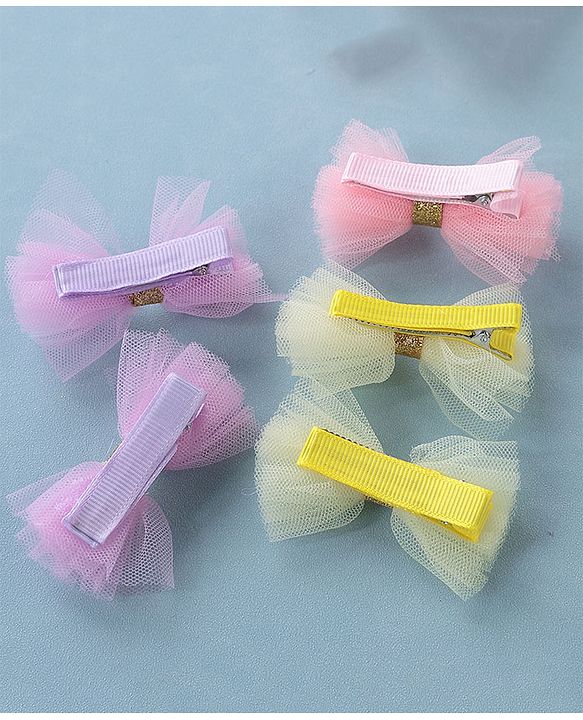 Babyhug Bow & Butterfly Clips -Multicolor
