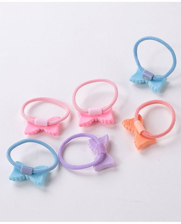 Babyhug Bow Applique Rubber Bands Pack Of 10 - Multicolor