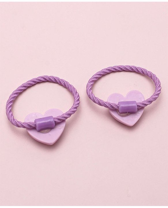 Babyhug Heart Shape Rubber Bands Pack Of 10 - Multicolor