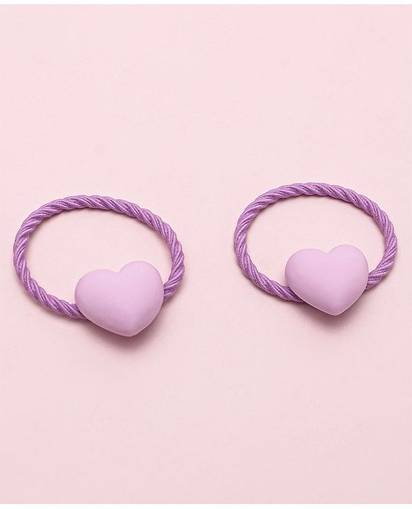 Babyhug Heart Shape Rubber Bands Pack Of 10 - Multicolor