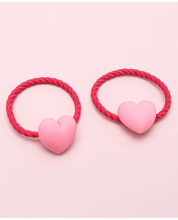 Babyhug Heart Shape Rubber Bands Pack Of 10 - Multicolor