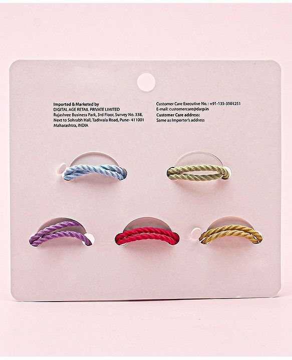 Babyhug Heart Shape Rubber Bands Pack Of 10 - Multicolor