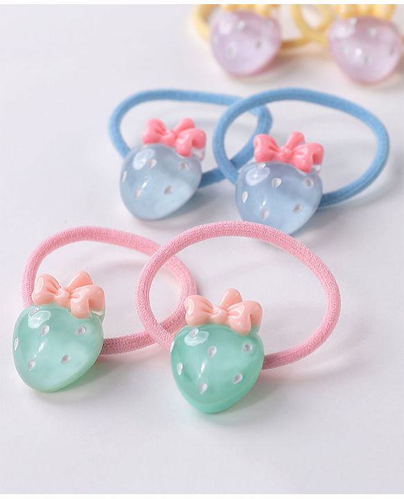 Babyhug Strawberry Rubber Bands Pack Of 10 -  Multicolor