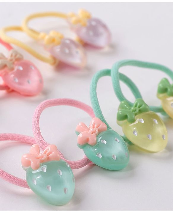 Babyhug Strawberry Rubber Bands Pack Of 10 -  Multicolor