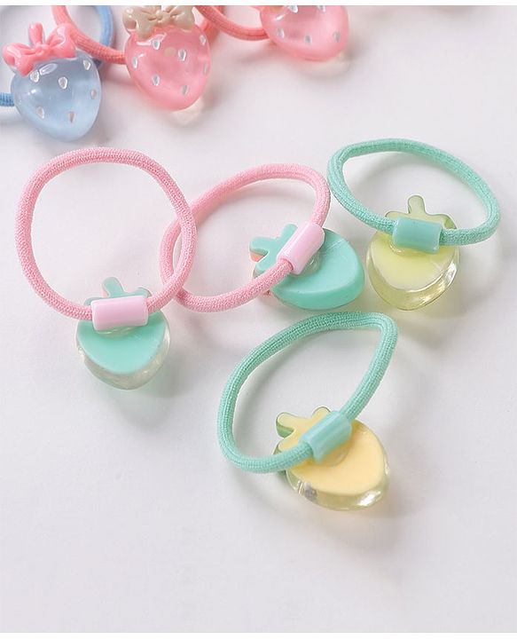Babyhug Strawberry Rubber Bands Pack Of 10 -  Multicolor