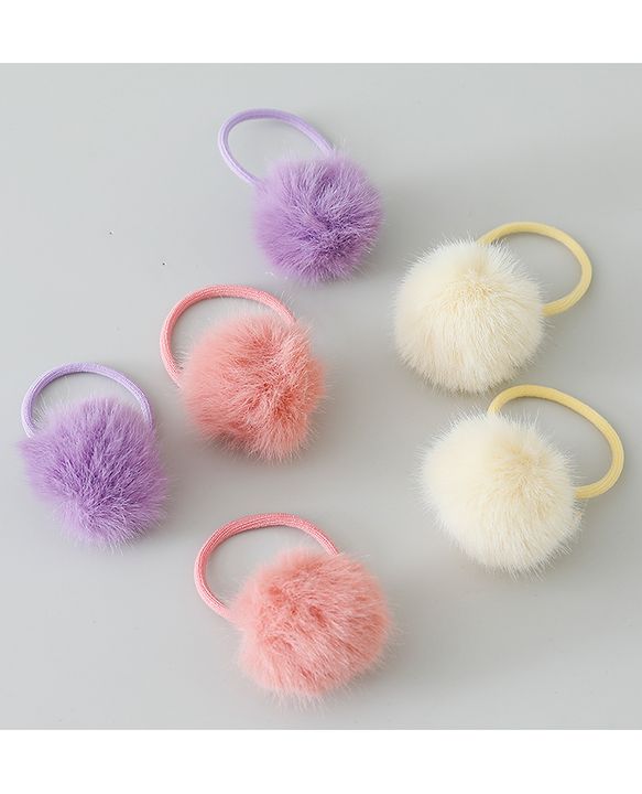 Babyhug Rubber Bands & Scrunchies Sets Pack of 3 - Purple Pink & White