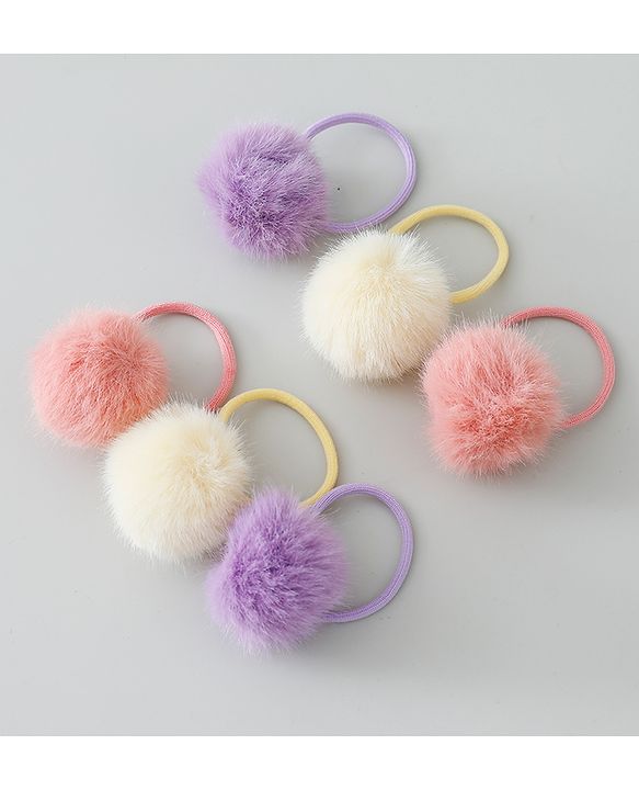Babyhug Rubber Bands & Scrunchies Sets Pack of 3 - Purple Pink & White