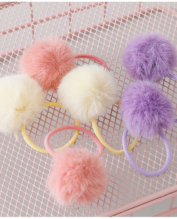 Babyhug Rubber Bands & Scrunchies Sets Pack of 3 - Purple Pink & White