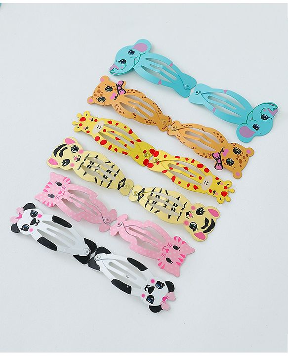 Babyhug Free Size Hair Clips Pack of 12- Multicolor
