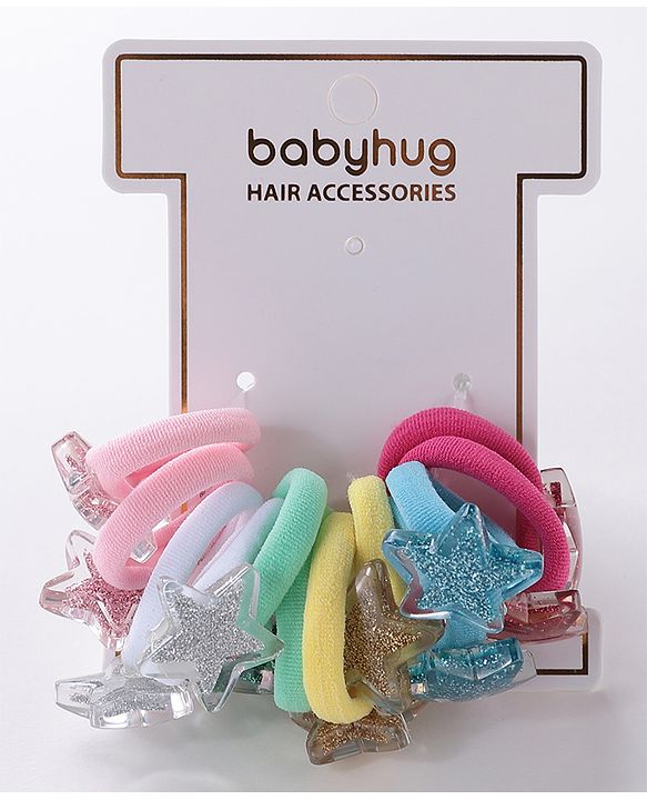 Babyhug  Free Size Star Rubber Bands  Set of 12 -  Multicolor