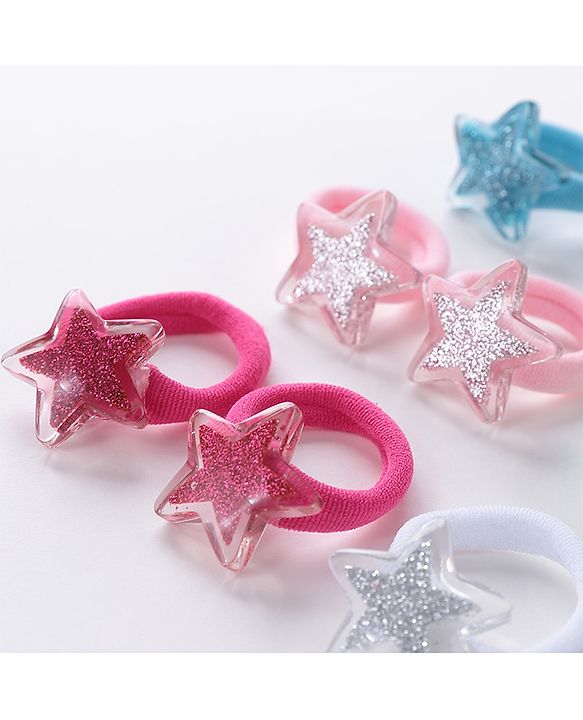Babyhug  Free Size Star Rubber Bands  Set of 12 -  Multicolor