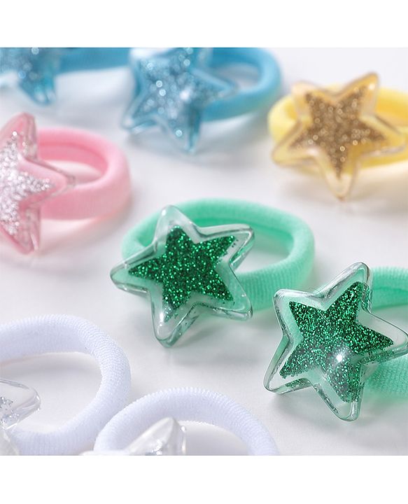 Babyhug  Free Size Star Rubber Bands  Set of 12 -  Multicolor