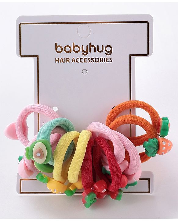 Babyhug Free Size Fruits Rubber Bands Set of 12- Multicolor