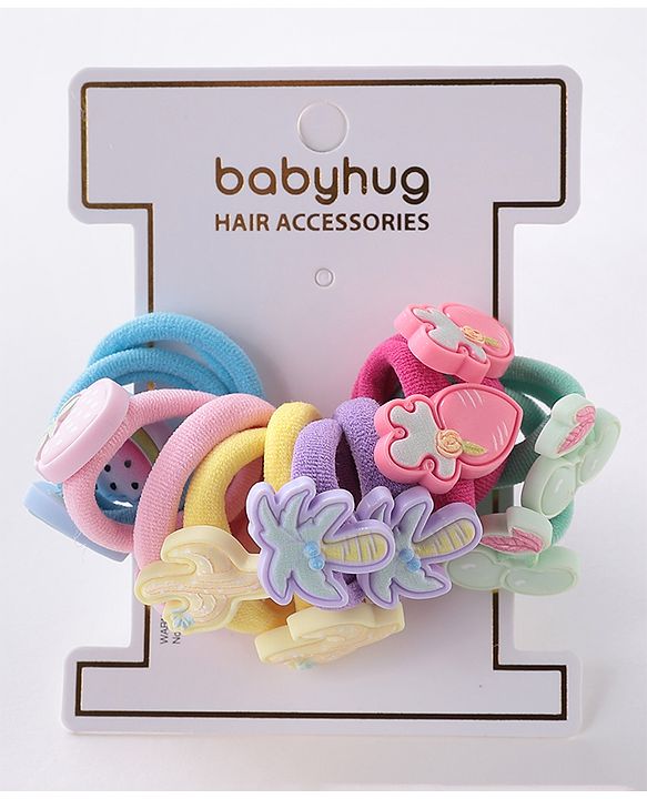 Babyhug Free Size Fruits Rubber Bands Set of 12- Multicolor