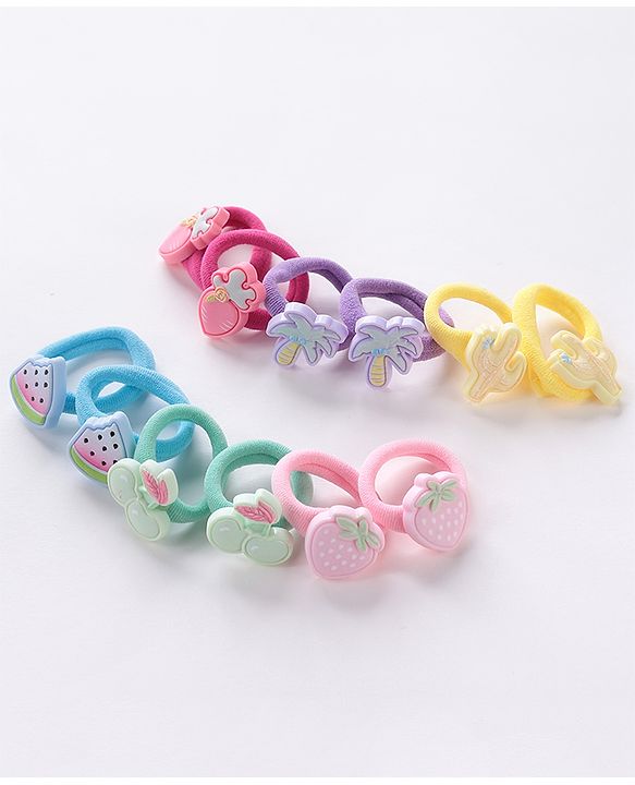 Babyhug Free Size Fruits Rubber Bands Set of 12- Multicolor