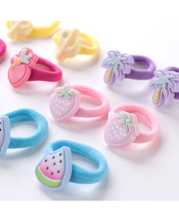 Babyhug Free Size Fruits Rubber Bands Set of 12- Multicolor