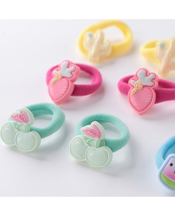 Babyhug Free Size Fruits Rubber Bands Set of 12- Multicolor