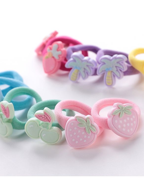 Babyhug Free Size Fruits Rubber Bands Set of 12- Multicolor