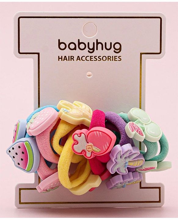 Babyhug Free Size Fruits Rubber Bands Set of 12- Multicolor
