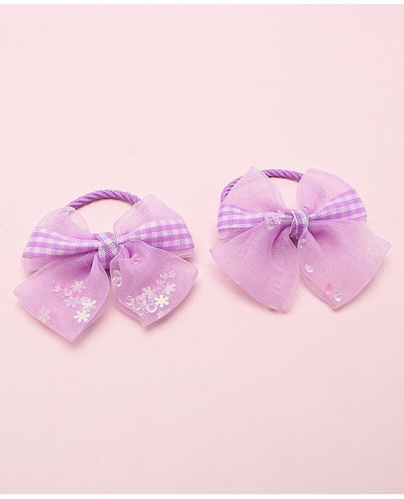 Babyhug Free Size Bow Rubber Bands  Set of 10 -  Multicolor
