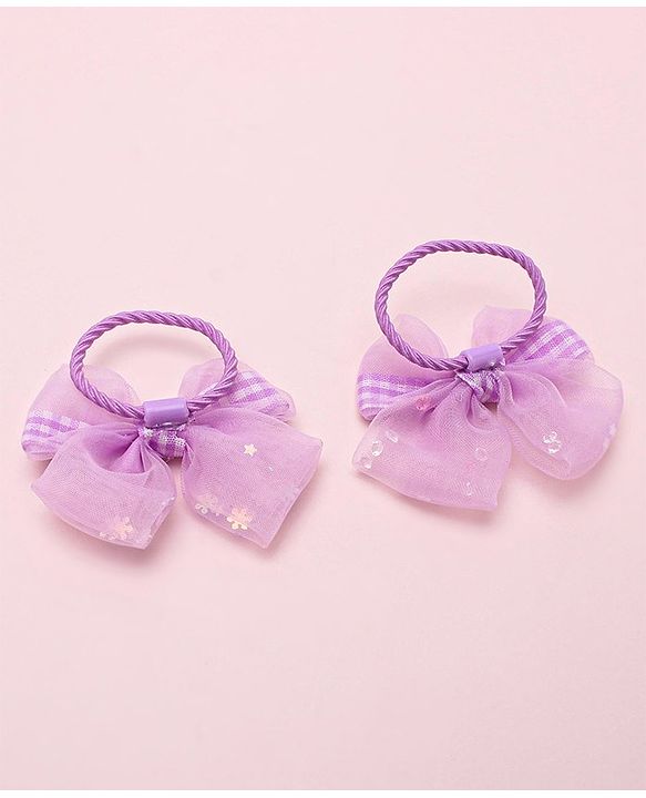 Babyhug Free Size Bow Rubber Bands  Set of 10 -  Multicolor