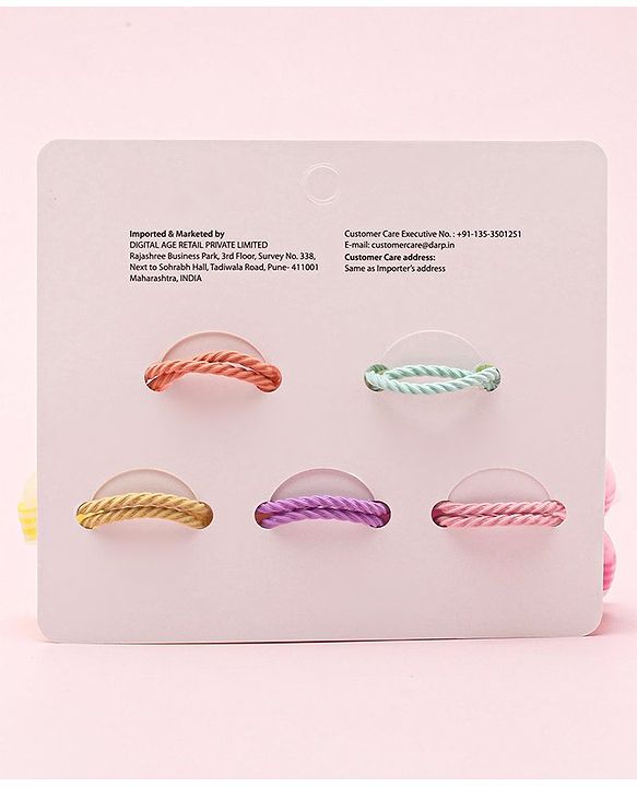 Babyhug Free Size Bow Rubber Bands  Set of 10 -  Multicolor