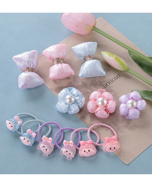 Babyhug Hair Bands & Hair Pins Pack of 12 - Multicolor