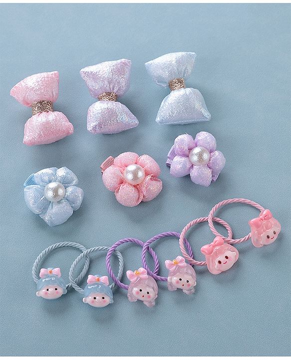 Babyhug Hair Bands & Hair Pins Pack of 12 - Multicolor