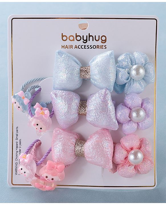 Babyhug Hair Bands & Hair Pins Pack of 12 - Multicolor