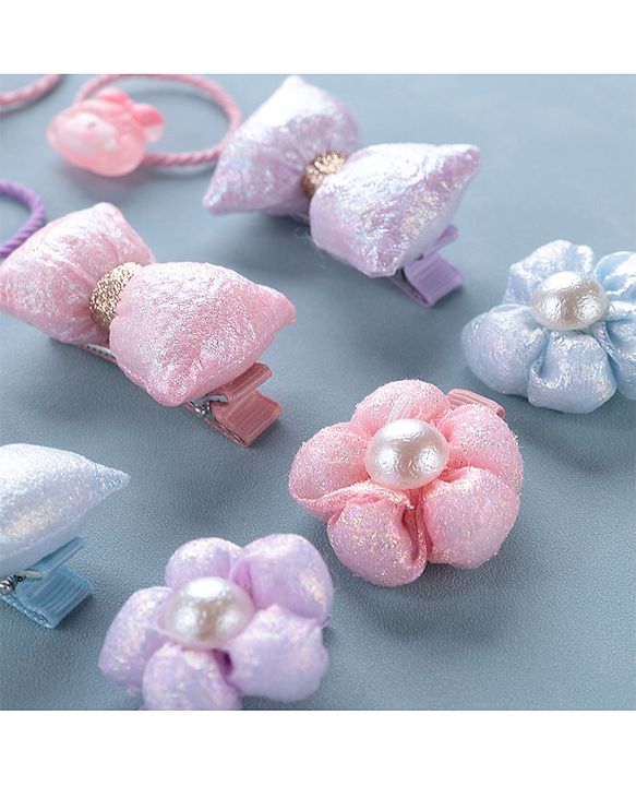 Babyhug Hair Bands & Hair Pins Pack of 12 - Multicolor