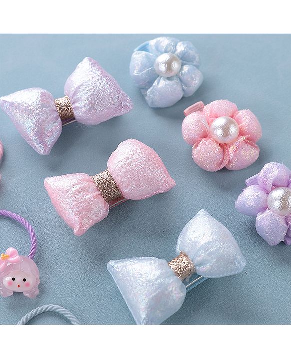 Babyhug Hair Bands & Hair Pins Pack of 12 - Multicolor