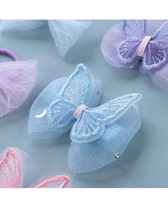 Babyhug  Free Size Bear Hair  Clips & Bow Rubber bands Sets of 9 - Multicolor