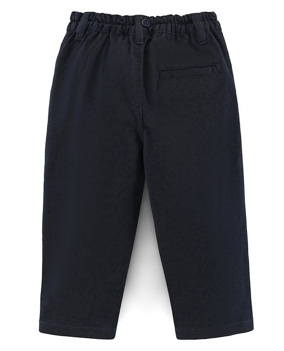 Babyhug Full Length Trouser with Suspenders - Navy Blue