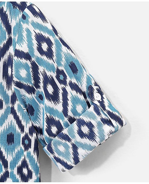 Babyhug 100% Cotton Full Sleeves Printed Kurta- Blue