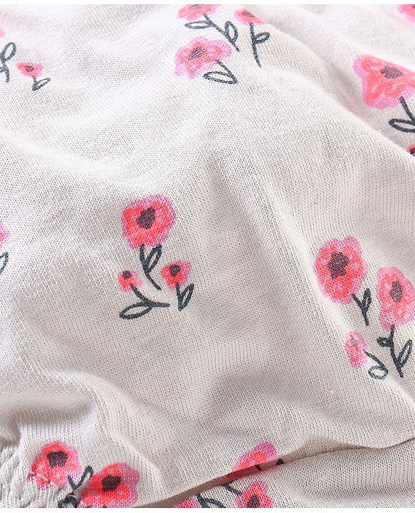 Babyhug 100% Cotton Knit Anti-Bacterial Panties Striped Floral & Polka Dots Print Pack of 3 - Pink Grey