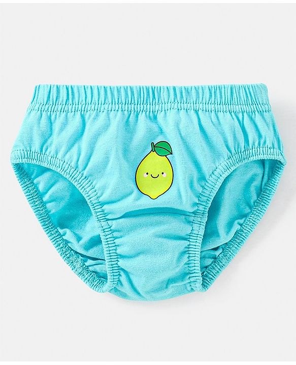 Babyhug 100% Cotton Antibacterial Fruit Printed Panties Pack of 5 - Pink Yellow & Blue