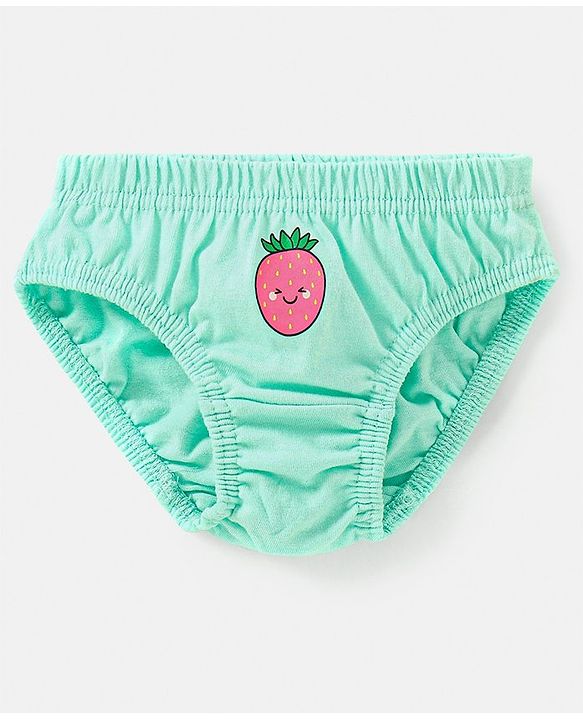 Babyhug 100% Cotton Antibacterial Fruit Printed Panties Pack of 5 - Pink Yellow & Blue