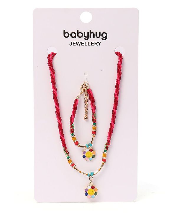 Babyhug Neck Piece & Bracelets Set - Multicolor