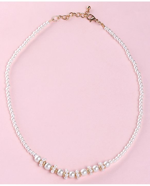 Babyhug Pearl Neck Piece & Bracelets - White