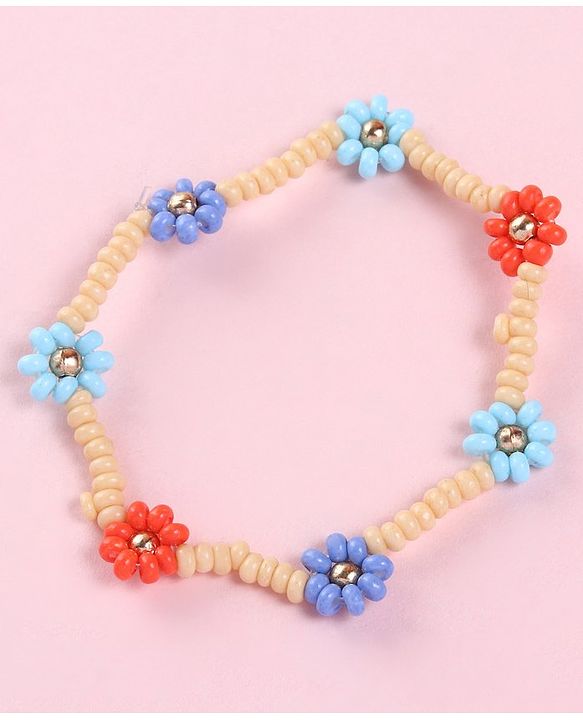 Babyhug  Flower Beads With Chain Neck Piece & Bracelets - Multicolour