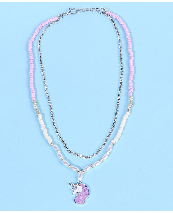 Pine Kids Free Size Necklace & Bracelet Set With Tassel Detailing- Multicolor