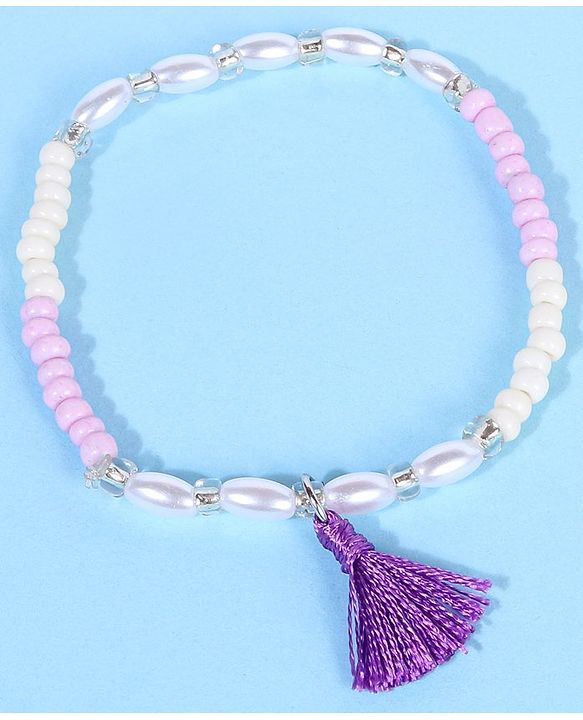 Pine Kids Free Size Necklace & Bracelet Set With Tassel Detailing- Multicolor