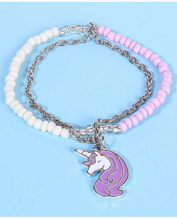 Pine Kids Free Size Necklace & Bracelet Set With Tassel Detailing- Multicolor