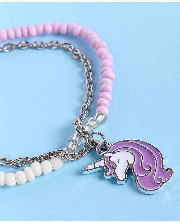 Pine Kids Free Size Necklace & Bracelet Set With Tassel Detailing- Multicolor