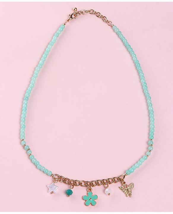 Babyhug Free Size Neck Piece & Bracelet Set- Mint Green